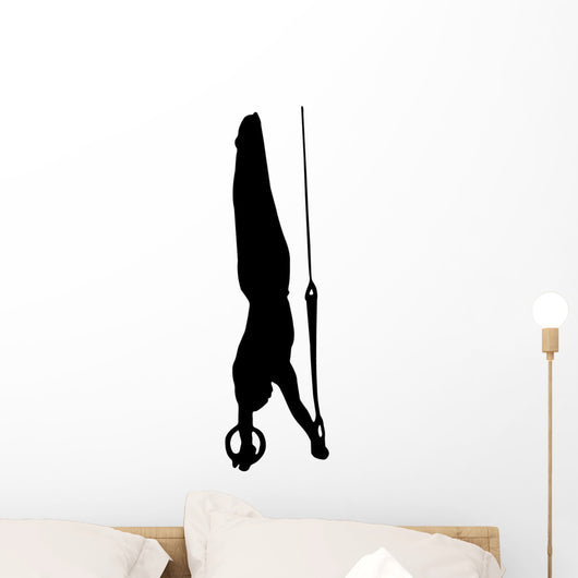 Gymnastics Silhouette Style Olympic Rings Wall Decal