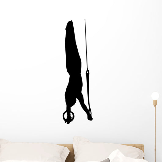 Gymnastics Silhouette Style Olympic Rings Wall Decal