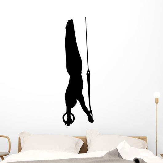 Gymnastics Silhouette Style Olympic Rings Wall Decal