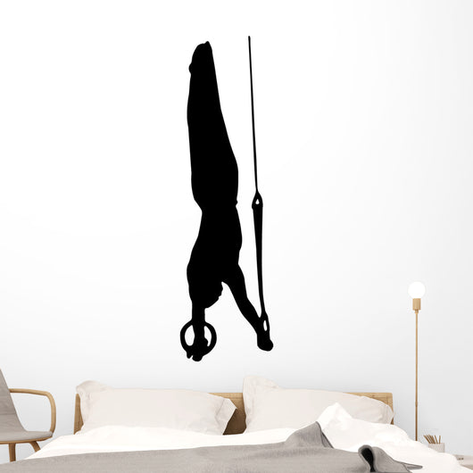 Gymnastics Silhouette Style Olympic Rings Wall Decal