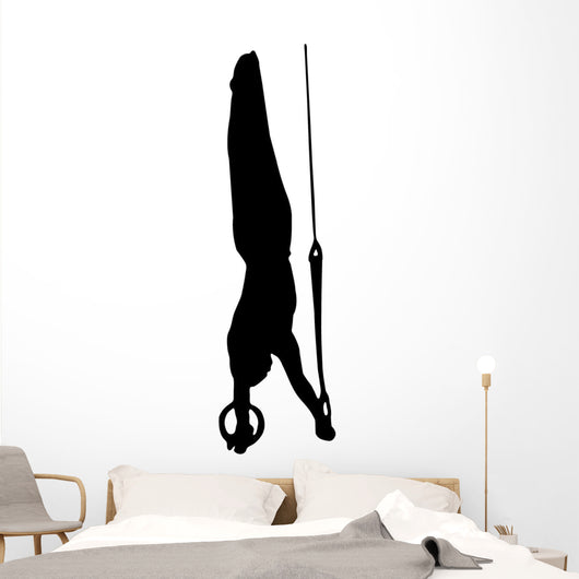 Gymnastics Silhouette Style Olympic Rings Wall Decal