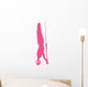 Gymnastics Silhouette Olympic Rings - Hot Pink Wall Decal