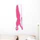 Gymnastics Silhouette Olympic Rings - Hot Pink Wall Decal