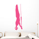 Gymnastics Silhouette Olympic Rings - Hot Pink Wall Decal