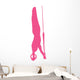 Gymnastics Silhouette Olympic Rings - Hot Pink Wall Decal