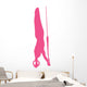 Gymnastics Silhouette Olympic Rings - Hot Pink Wall Decal