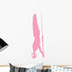 Gymnastics Silhouette Olympic Rings - Pink Wall Decal