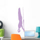 Gymnastics Silhouette Olympic Rings - Lavender Wall Decal