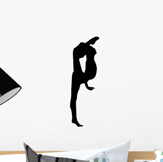 Gymnastics Silhouette Style Leg Stretch Wall Decal