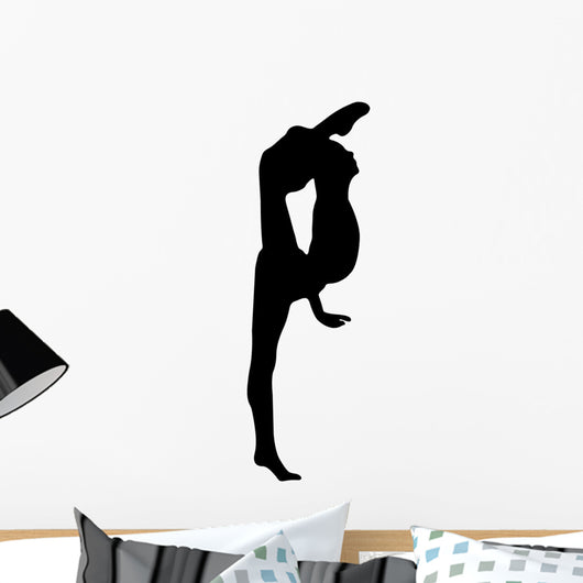 Gymnastics Silhouette Style Leg Stretch Wall Decal
