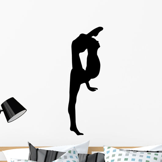 Gymnastics Silhouette Style Leg Stretch Wall Decal
