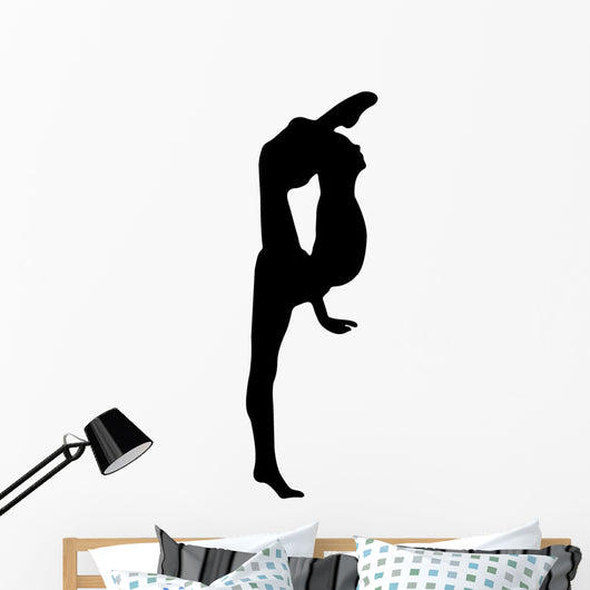 Gymnastics Silhouette Style Leg Stretch Wall Decal