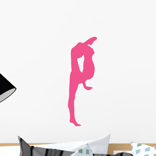 Gymnastics Silhouette Style Leg Stretch Wall Decal
