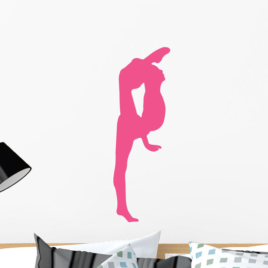 Gymnastics Silhouette Style Leg Stretch Wall Decal