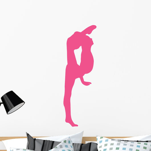 Gymnastics Silhouette Style Leg Stretch Wall Decal