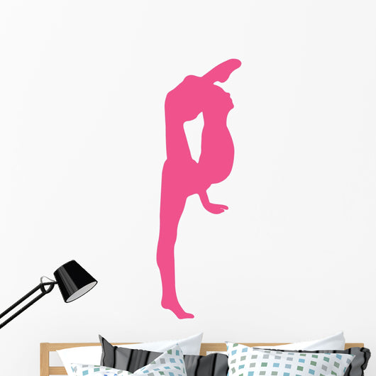Gymnastics Silhouette Style Leg Stretch Wall Decal