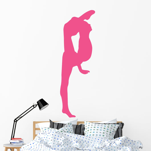 Gymnastics Silhouette Style Leg Stretch Wall Decal