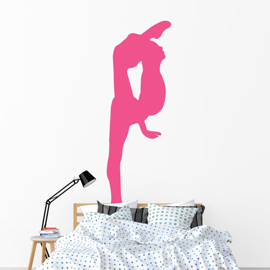Gymnastics Silhouette Style Leg Stretch Wall Decal
