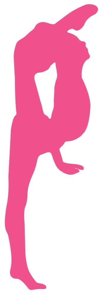 Gymnastics Silhouette Style Leg Stretch Wall Decal