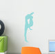 Gymnastics Silhouette Leg Stretch - Light Blue Wall Decal