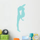 Gymnastics Silhouette Leg Stretch - Light Blue Wall Decal