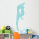 Gymnastics Silhouette Leg Stretch - Light Blue Wall Decal