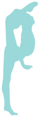 Gymnastics Silhouette Leg Stretch - Light Blue Wall Decal