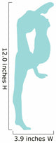 Gymnastics Silhouette Leg Stretch - Light Blue Wall Decal