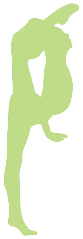Gymnastics Silhouette Style Leg Stretch Wall Decal