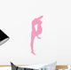 Gymnastics Silhouette Leg Stretch - Pink Wall Decal