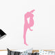 Gymnastics Silhouette Leg Stretch - Pink Wall Decal