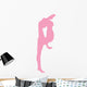 Gymnastics Silhouette Leg Stretch - Pink Wall Decal