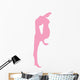 Gymnastics Silhouette Leg Stretch - Pink Wall Decal