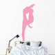 Gymnastics Silhouette Leg Stretch - Pink Wall Decal
