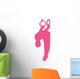 Gymnastics Silhouette Olympic Rings - Hot Pink Wall Decal