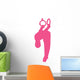 Gymnastics Silhouette Olympic Rings - Hot Pink Wall Decal