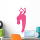 Gymnastics Silhouette Olympic Rings - Hot Pink Wall Decal
