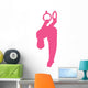 Gymnastics Silhouette Olympic Rings - Hot Pink Wall Decal
