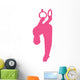 Gymnastics Silhouette Olympic Rings - Hot Pink Wall Decal