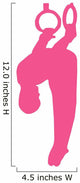 Gymnastics Silhouette Olympic Rings - Hot Pink Wall Decal