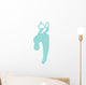 Gymnastics Silhouette Olympic Rings - Light Blue Wall Decal