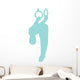Gymnastics Silhouette Olympic Rings - Light Blue Wall Decal