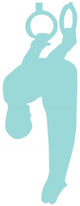 Gymnastics Silhouette Olympic Rings - Light Blue Wall Decal