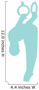 Gymnastics Silhouette Olympic Rings - Light Blue Wall Decal