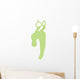 Gymnastics Silhouette Olympic Rings - Lime Green Wall Decal
