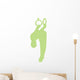 Gymnastics Silhouette Olympic Rings - Lime Green Wall Decal