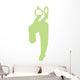 Gymnastics Silhouette Olympic Rings - Lime Green Wall Decal