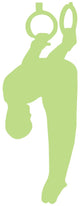 Gymnastics Silhouette Olympic Rings - Lime Green Wall Decal