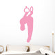 Gymnastics Silhouette Olympic Rings - Pink Wall Decal