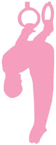 Gymnastics Silhouette Olympic Rings - Pink Wall Decal